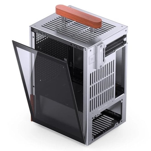 PC-Gehäuse Jonsbo T6 Mini Tower ITX Aluminium Holz Glasfenster