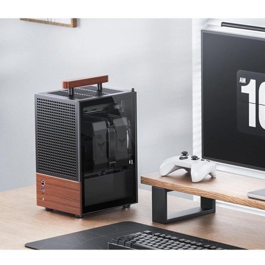 Boîtier PC Jonsbo T6 Mini Tower Noir Bois Verre Trempé ITX