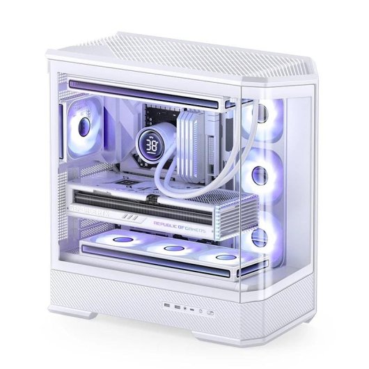 Caja PC Jonsbo D400 Blanca Acuario Cristal Templado ATX/Micro-ATX/Mini-ITX
