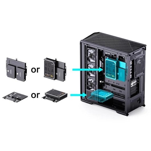 Caja PC Jonsbo D400 Negra Acuario Cristal Templado ATX/Micro-ATX/Mini-ITX Gaming