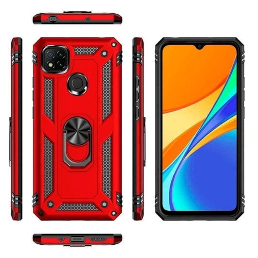 Funda para móvil Max Power Digital Anillo Giratorio Silicona y Policarbonato Negra Antideslizante para Xiaomi Redmi 9C