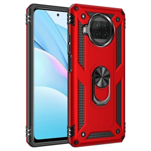 Funda para móvil Max Power Digital Anillo Giratorio Silicona Policarbonato Negra Protección 360 para Xiaomi Mi 10T Lite
