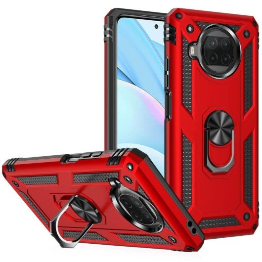 Funda para móvil Max Power Digital Anillo Giratorio Silicona Policarbonato Negra Protección 360 para Xiaomi Mi 10T Lite