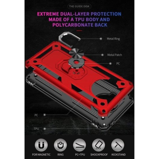 Funda para móvil Max Power Digital Anillo Giratorio Silicona Policarbonato Negra Protección 360 para Xiaomi Mi 10T Lite