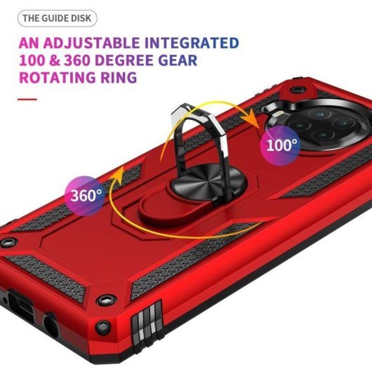 Funda para móvil Max Power Digital Anillo Giratorio Silicona Policarbonato Negra Protección 360 para Xiaomi Mi 10T Lite