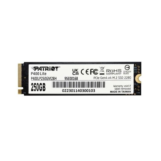 Disco Duro Patriot P400 Lite 250GB M.2 NVMe PCIe 4.0 x4 TLC 3200MB/s