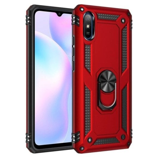 Funda para móvil Max Power Digital Magnética Anillo 360 Silicona Policarbonato Negra para Xiaomi Redmi 9A y 9AT