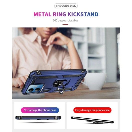 Funda para móvil Max Power Digital Magnética Anillo 360 Silicona Policarbonato Negra para Xiaomi Redmi Note 12 5G