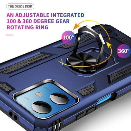 Funda para móvil Max Power Digital Magnética Anillo 360 Silicona Policarbonato Negra para Xiaomi Redmi Note 12 5G