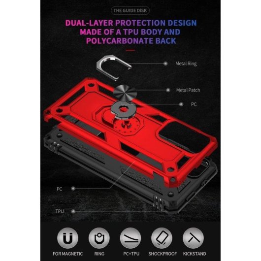 Funda per smartphone Max Power Digital Anello Magnetico Silicone Policarbonato Nero per Redmi Note 11/11S