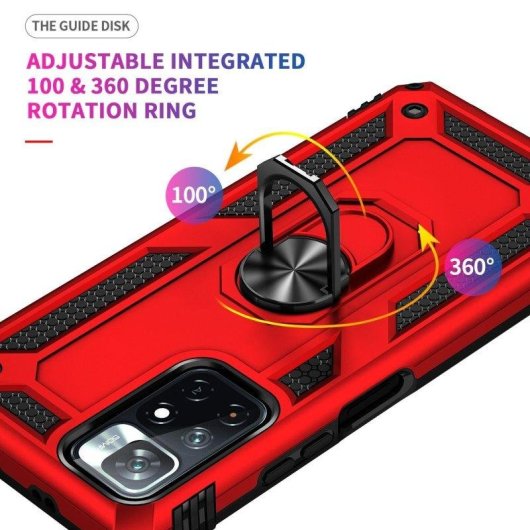 Funda per smartphone Max Power Digital Anello Magnetico Silicone Policarbonato Nero per Redmi Note 11/11S