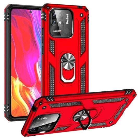 Funda para móvil Max Power Digital Anillo Giratorio Silicona Policarbonato Negro Protección 360 para Xiaomi Redmi 10C