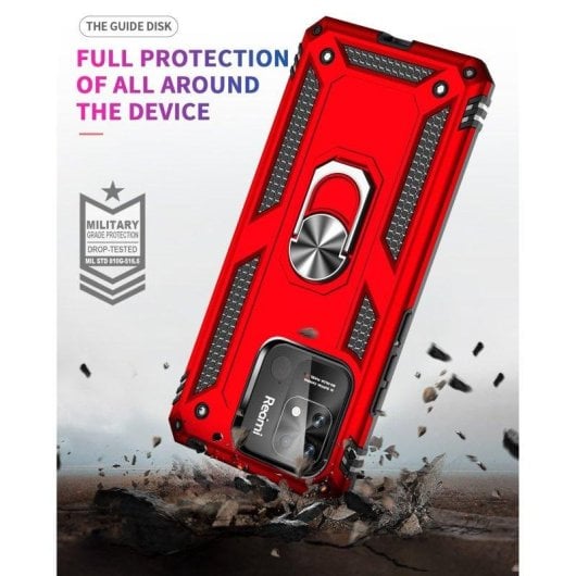 Funda para móvil Max Power Digital Anillo Giratorio Silicona Policarbonato Negro Protección 360 para Xiaomi Redmi 10C