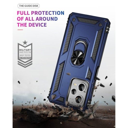 Funda para móvil Max Power Digital Silicona Policarbonato Anillo Giratorio Negra Antideslizante para Xiaomi Redmi Note 1