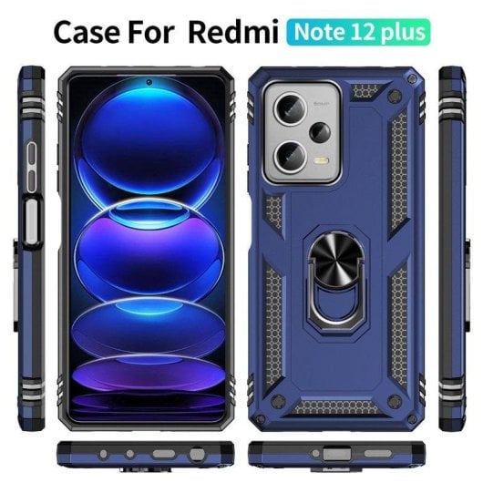 Funda para móvil Max Power Digital Silicona Policarbonato Anillo Giratorio Negra Antideslizante para Xiaomi Redmi Note 1