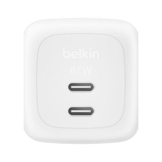 Chargeur Belkin WCH020KQWH GaN 67 W USB-C Double Port Charge Rapide Blanc