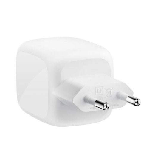 Chargeur Belkin WCH020KQWH GaN 67 W USB-C Double Port Charge Rapide Blanc