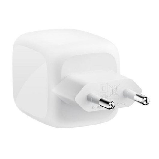 Chargeur Belkin WCH020KQ2MWH-B6 GaN 67 W 2x USB-C Blanc câble 2 m