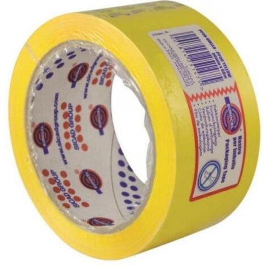 Cinta adhesiva Eurocel PP36NN amarilla polipropileno 66 m x 50 mm interior