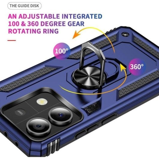 Funda para móvil Max Power Digital Anillo Giratorio Silicona Policarbonato Negro Antideslizante para Xiaomi Redmi Note 1