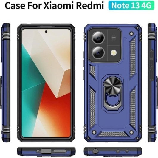 Funda para móvil Max Power Digital Anillo Giratorio Silicona Policarbonato Negro Antideslizante para Xiaomi Redmi Note 1