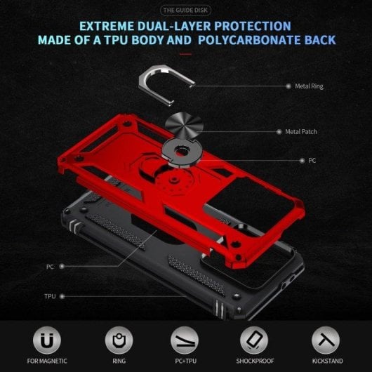 Funda para móvil Max Power Digital Anillo Giratorio Silicona Policarbonato Antideslizante Negra para Xiaomi 14T 5G