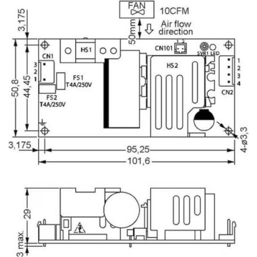 Alimentation Mean Well RPS-120-24-C 120W compacte sortie 24V 5A RoHS