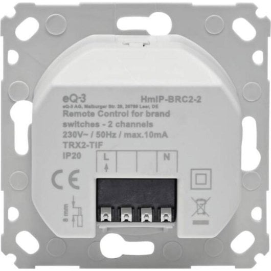 Interrupteur Intelligent Homematic IP 161839A0 Radiofréquence 2 boutons Compatible Smart Home