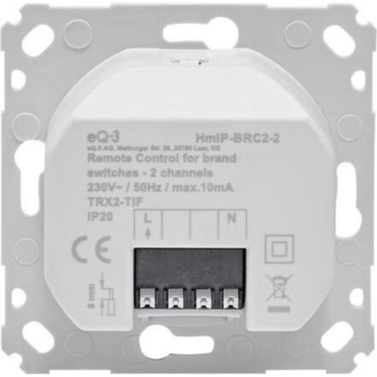 Interrupteur Intelligent Homematic IP 161839A0 Radiofréquence 2 boutons Compatible Smart Home