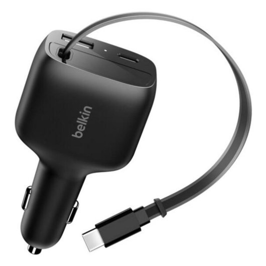 Kfz-Ladegerät Belkin BoostCharge CCC001HQBK 75 W USB-C Retractable USB-A