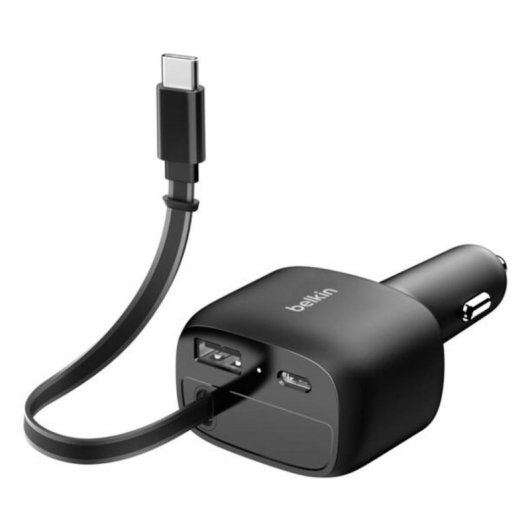 Kfz-Ladegerät Belkin BoostCharge CCC001HQBK 75 W USB-C Retractable USB-A