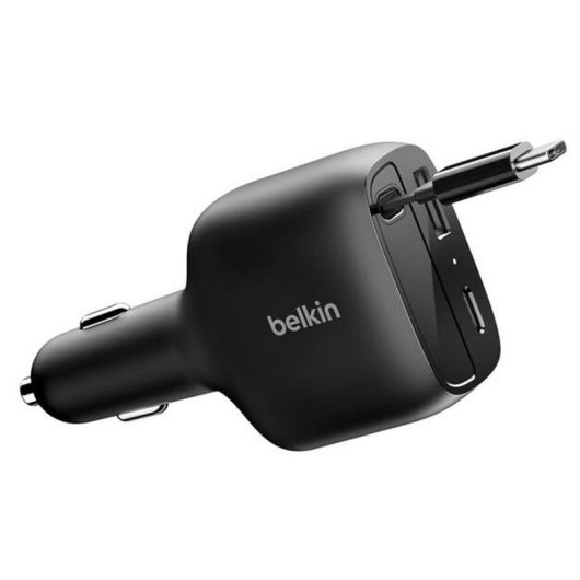 Kfz-Ladegerät Belkin BoostCharge CCC001HQBK 75 W USB-C Retractable USB-A