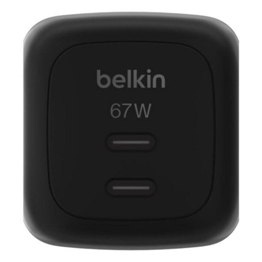 Cargador Belkin WCH020kqBK GaN 67 W USB-C doble carga rápida negro