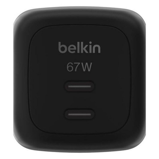 Cargador Belkin WCH020kqBK GaN 67 W USB-C doble carga rápida negro
