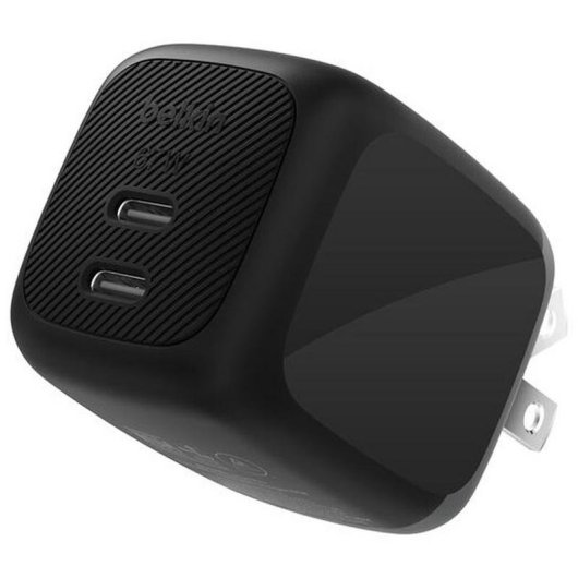 Cargador Belkin WCH020kqBK GaN 67 W USB-C doble carga rápida negro