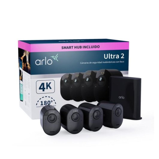 Cámara IP Arlo Ultra 2 4K Interior y Exterior Visión Nocturna Audio Bidireccional Control por Voz Ángulo ultra amplio