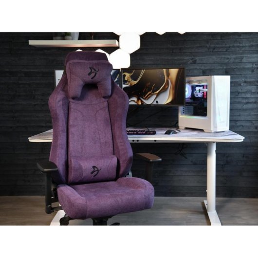 Chaise gaming Arozzi Vernazza SoftFabric aluminium violet hauteur extra