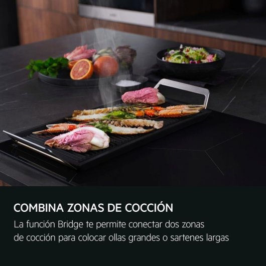 Placa de inducción AEG TO63IQ00IT SaphirMatt SE 60 cm 3 zonas PowerBoost Bridge