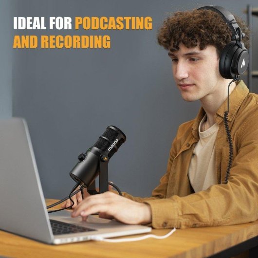 Microfone Maono PD400X USB/XLR dinâmico cardioide com filtro pop integrado