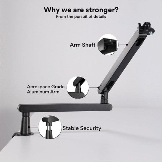 Supporto microfono Maono BA92 braccio regolabile da scrivania 3/8 5/8 pollici nero