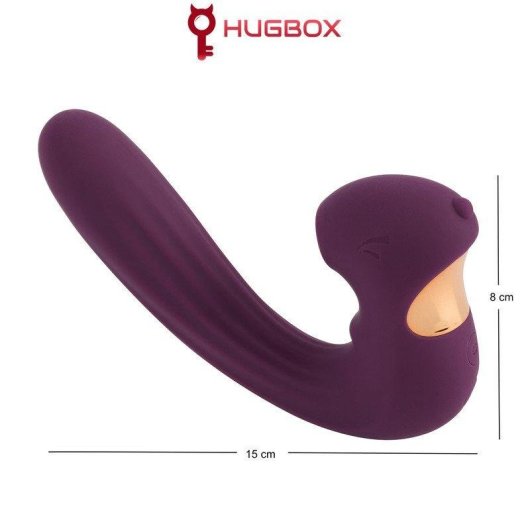 Vibrator Hugbox Clitorale G-Punkt 15 Programme Wasserdicht Leise Lila