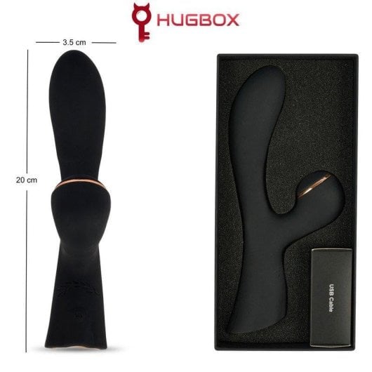 Vibrator Hugbox Schwarz 15 Programme Wasserdicht Geräuscharm USB-Ladung