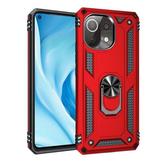 Funda para móvil Max Power Digital Anillo Giratorio Silicona Policarbonato Negra Protección 360 para Xiaomi Mi 11 Lite