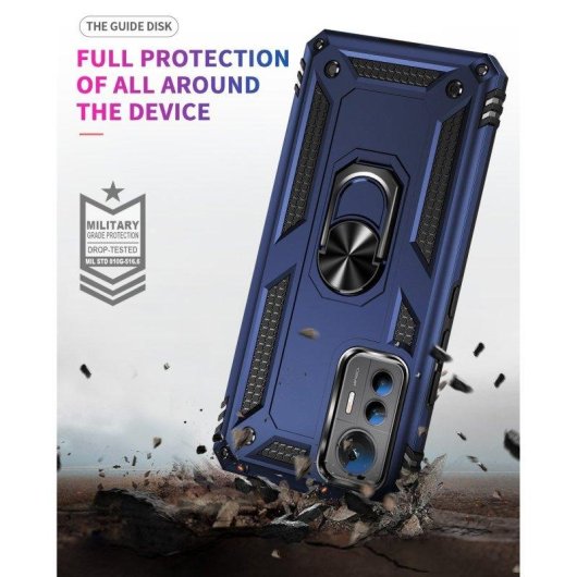 Funda para móvil Max Power Digital Anillo Giratorio Silicona Policarbonato Antideslizante Negra para Xiaomi Mi 12 Lite