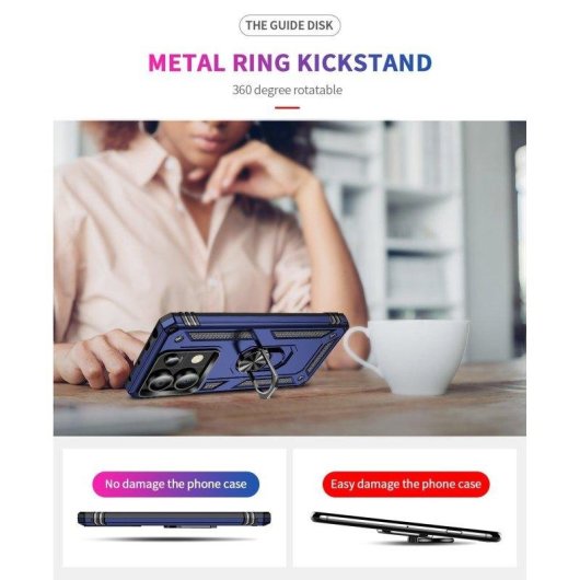 Coque silicone polycarbonate magnétique Max Power Digital noire anneau 360° rotatif pour Xiaomi Redmi Note 13 Pro 5G finition antidérapante