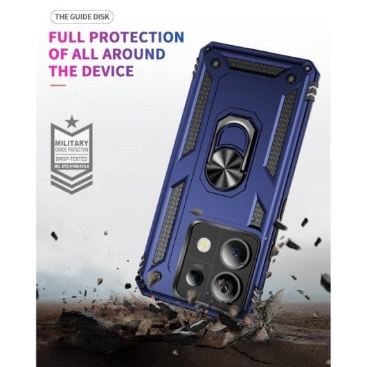 Coque silicone polycarbonate magnétique Max Power Digital noire anneau 360° rotatif pour Xiaomi Redmi Note 13 Pro 5G finition antidérapante