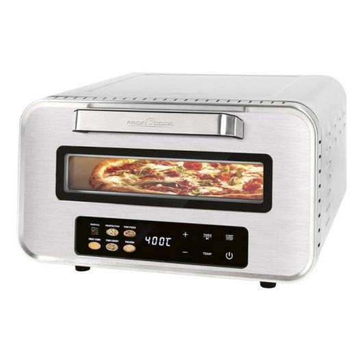 Four à pizza Proficook PC-PO 1323 inox 400°C minuterie digitale pierre