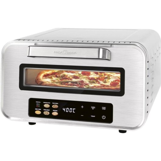Four à pizza Proficook PC-PO 1323 inox 400°C minuterie digitale pierre