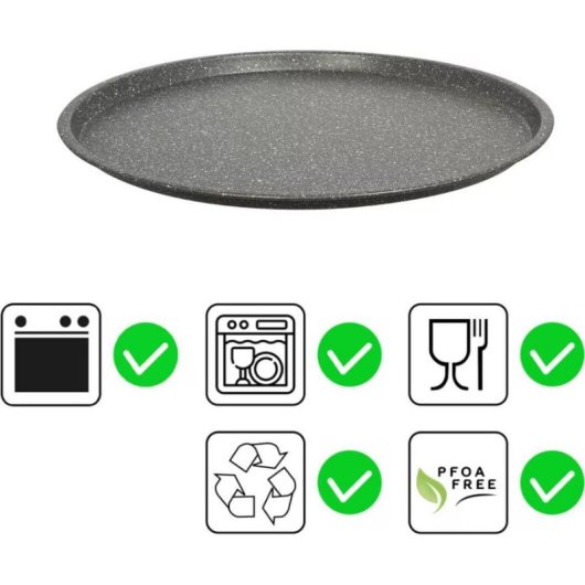 Pizzablech Aeternum AP000052 33 cm Antihaftbeschichtung Karbonstahl Grau