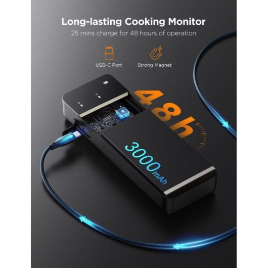 Termómetro de comida Govee B5192011 inalámbrico LCD Bluetooth WiFi IP68
